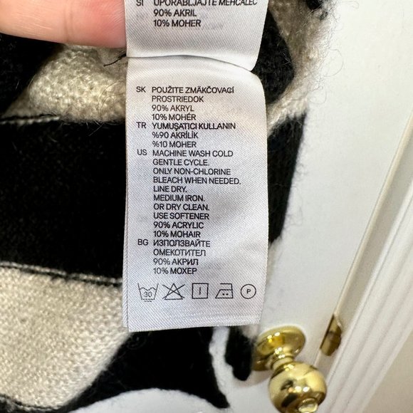 H&M Striped Knit Mohair-Blend Sweater M - Picture 8 of 10